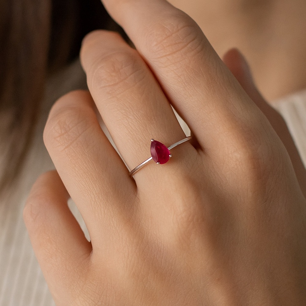 Ruby Ring in 925 Sterling silver, Collection: “Royal Delicacies” US: 7